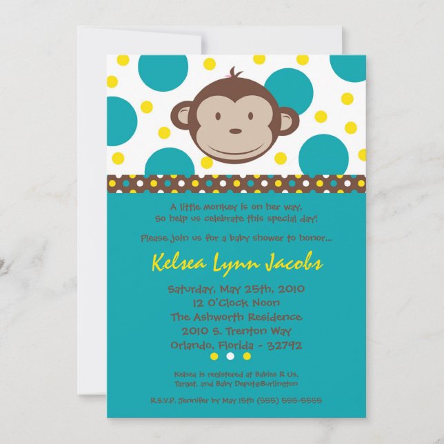 5x7 Boy Modern Mod Baby shower Invitation (Devant)