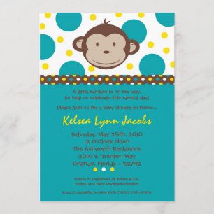 5x7 Boy Modern Mod Baby shower Invitation