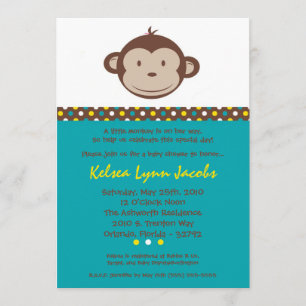 5x7 Boy Modern Mod Baby shower Invitation