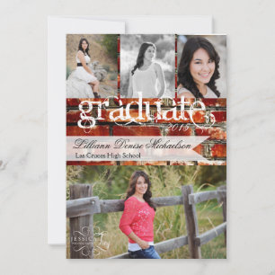 5x7 Brick Wall Grunge Building Senior Faire-part