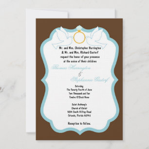 5x7 Brown Dove Diamond Faire-part de mariage