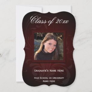 5x7 Burgundy Elegance Graduance Faire-part