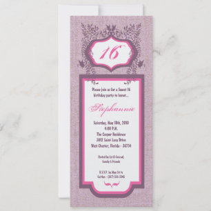 5x7 Butterfly Floral Sweet 16 Invitation anniversa