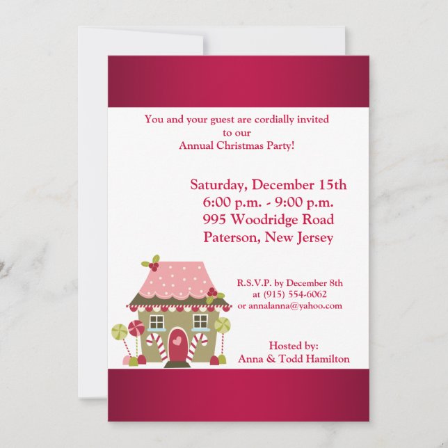 5x7 Candy Land House Invitation (Devant)
