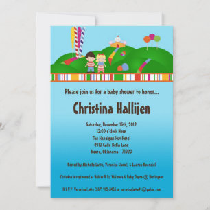 5x7 Candy Land Ice Cream Baby shower Invitation