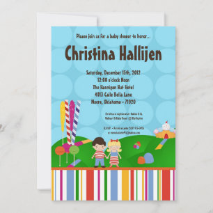 5x7 Candy Land Ice Cream Invitation Baby shower