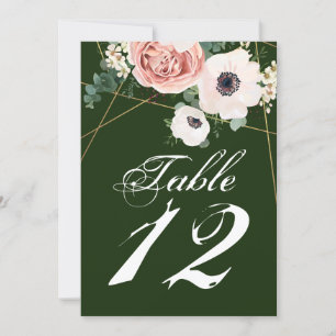 5x7 Carte de numéro de table Géométrique Jardin Ch