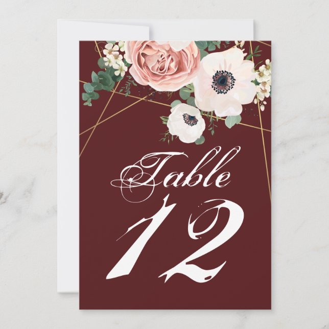 5x7 Carte de numéro de tableau Géométrique Jardin  (Devant)