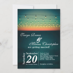 5x7 Chaîne de Sunset Lights Faire-part de mariage
