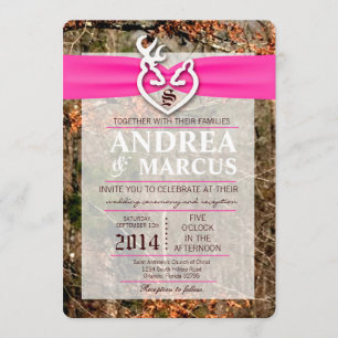 5x7 Chasse Deer Doe Buck Camo Faire-part de mariag
