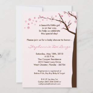 5x7 Cherry Blossom Tree Baby shower Invitation