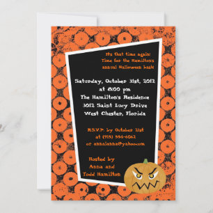 5x7 Citrouilles effrayants Invitation de fête d'Ha