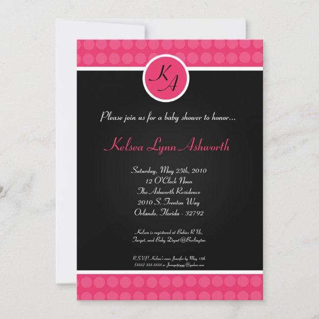 5x7 Colorée Polka Point Baby shower Invitation (Devant)