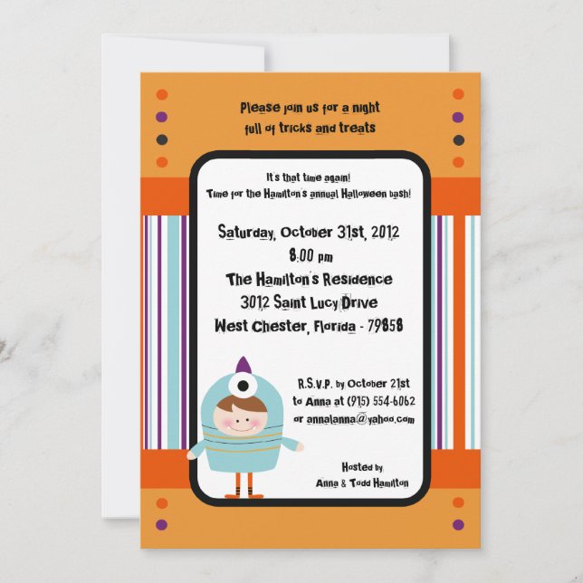 5x7 Costume Party Halloween Invitation (Devant)