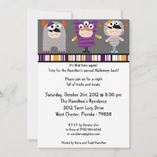 5x7 Costume Party Halloween Invitation