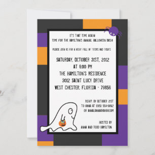 5x7 Créatures mignonnes Invitation de fête d'Hallo