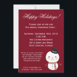 5x7 Crimson Red Snowman Christmas Party Invitation<br><div class="desc">Cette invitation de Noël de Crimson rouge Snowman 5x7 de taille chic et tendance est à la fois branchée et chic. Il est imprimé sur du papier de 110 livres mat, lisse, vibrant et mat. Contient 50 % de contenu recyclé. Parfait pour vos invitations et annonces d'événements les plus formelles....</div>