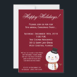 5x7 Crimson Red Snowman Christmas Party Invitation<br><div class="desc">Cette invitation de Noël de Crimson rouge Snowman 5x7 de taille chic et tendance est à la fois branchée et chic. Il est imprimé sur du papier de 110 livres mat, lisse, vibrant et mat. Contient 50 % de contenu recyclé. Parfait pour vos invitations et annonces d'événements les plus formelles....</div>
