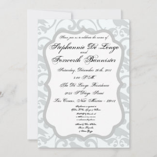 5x7 Damask Lace Fancy Elegant Wedding Invitations