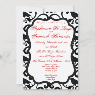 5x7 Damask Lace Fancy Elegant Wedding Invitations