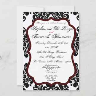 5x7 Damask Lace Fancy Elegant Wedding Invitations