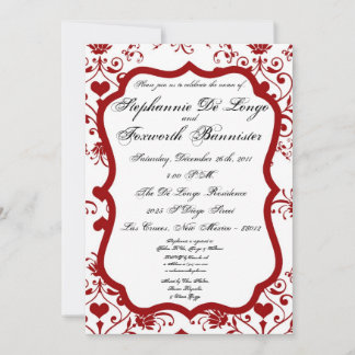 5x7 Damask Lace Fancy Elegant Wedding Invitations