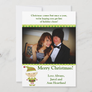 5x7 Elfe d'hiver sur invitation verte
