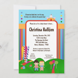 5x7 EnCandy Land Ice Cream Baby shower Invitation