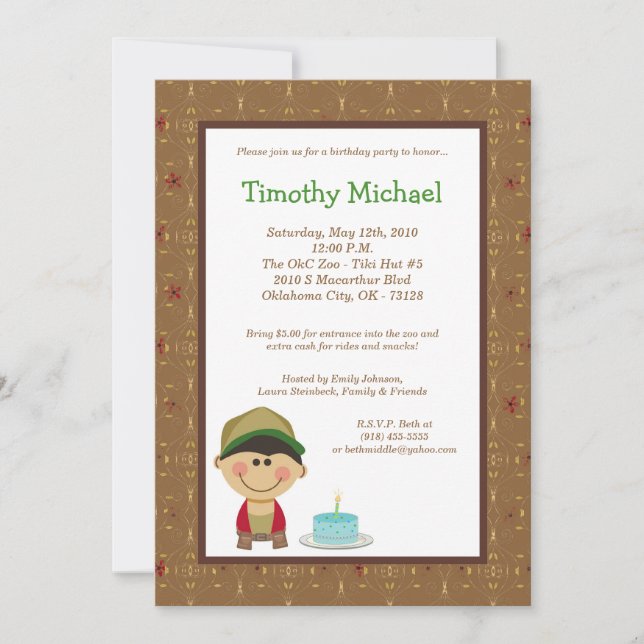 5x7 Enfant Boy Invitation de fête d'anniversaire (Devant)