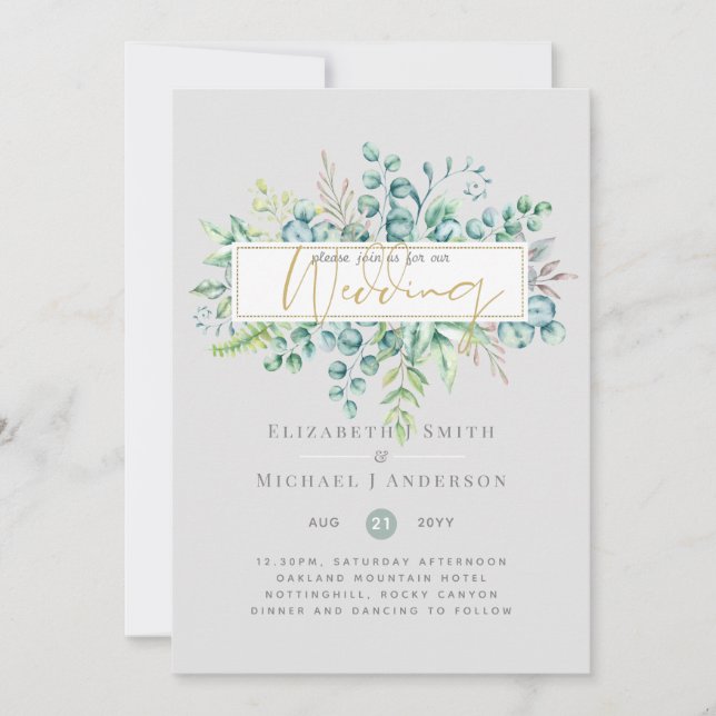 5x7 Eucalyptus Dreams - Mariage de verdure botaniq (Devant)