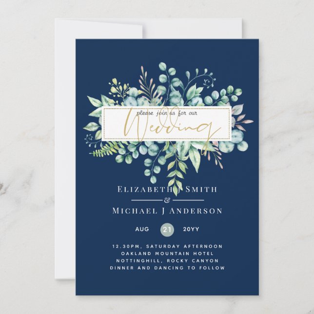 5x7 Eucalyptus Dreams - Mariage de verdure botaniq (Devant)