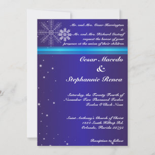 5x7 Faire-part de mariage Bleu Blanc Flacons de ne