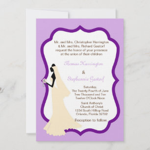 5x7 Faire-part de mariage de mariée violette légèr