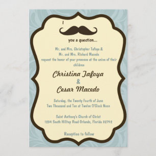 5x7 Faire-part de mariage Je vous moustache une qu
