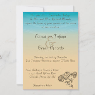 5x7 Faire-part de mariage Ocean Beach Côtes