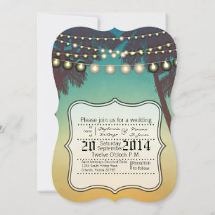 5x7 Faire-part de mariage Plage coucher de soleil 