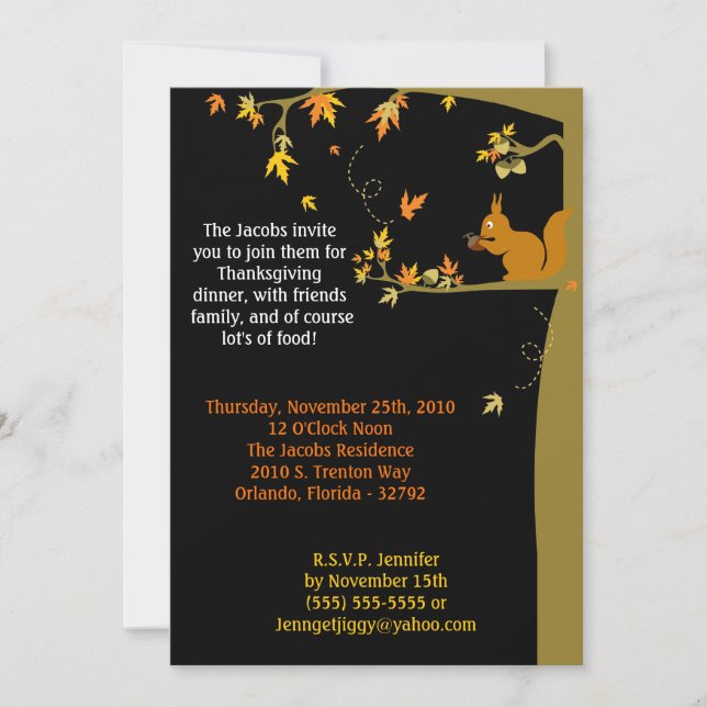 5x7 Fall quitte Thanksgiving Party Invitation (Devant)