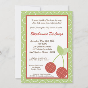 5x7 Farm Red Cherry Baby shower Fruit Invitation