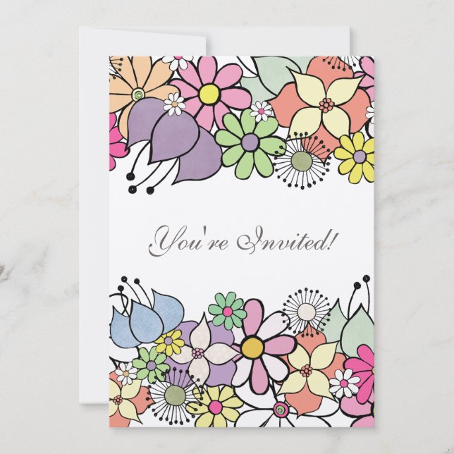 5x7 Fleurs Lumineuses Vides Remplis En Invitation (Devant)