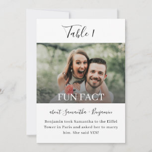 5x7 Fun Facts Photo Mariage Numéros de tableau