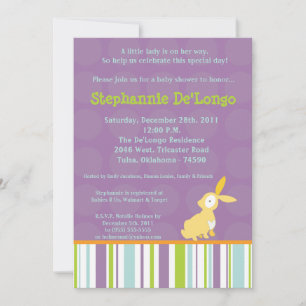 5x7 Furry Woodland Animaux Baby shower Invitation