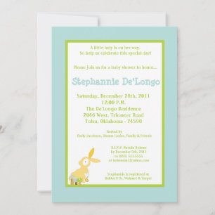 5x7 Furry Woodland Animaux Baby shower Invitation