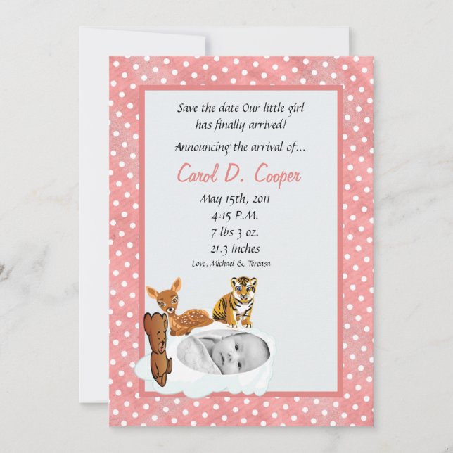 5x7 Girl Cloud PHOTO sur Faire-part de naissance c (Devant)