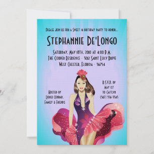 5x7 Glamor Girl Sweet 16 Anniversaire Invitation