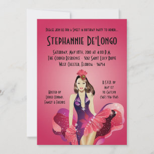 5x7 Glamor Girl Sweet 16 Anniversaire Invitation