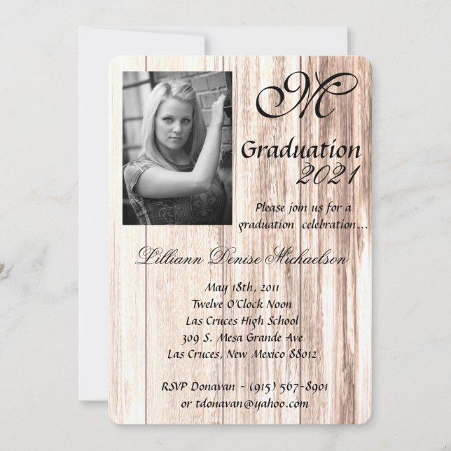 5x7 Graduation Part Invitation boots country rusti (Devant)