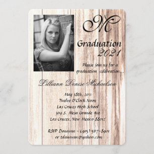 5x7 Graduation Part Invitation boots country rusti