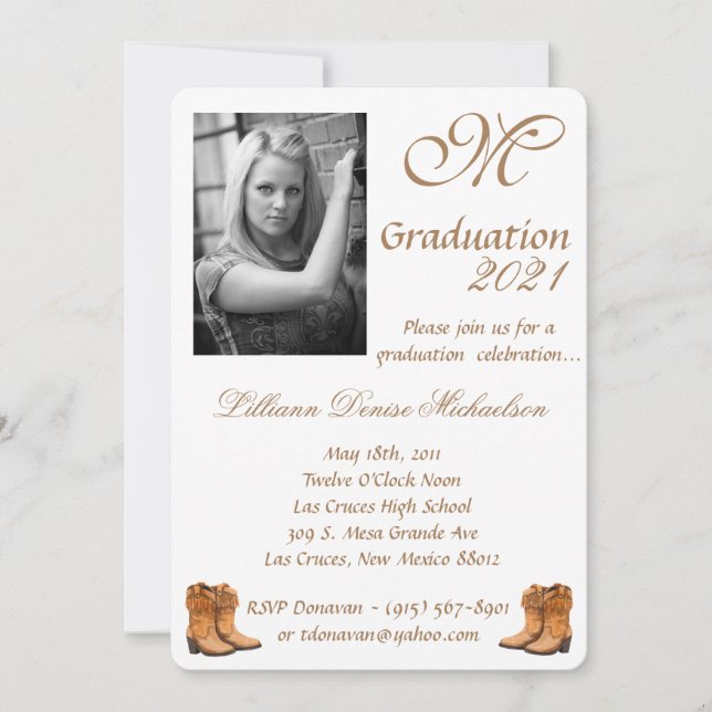 5x7 Graduation Part Invitation Summer Country Wedd (Devant)