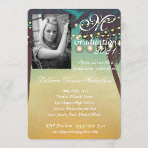 5x7 Graduation Partie Invitation Plage Coucher de