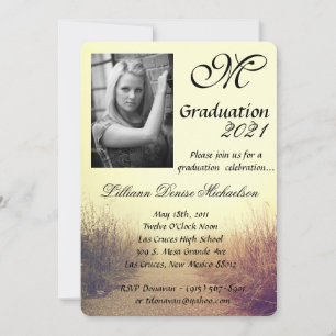 5x7 Graduation Partie Invitation Sunrise Pathway W